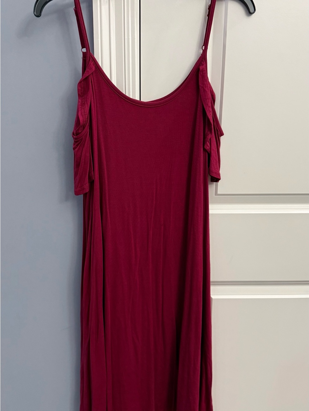 Women's Cold-Shoulder Maxi Dress in Berry